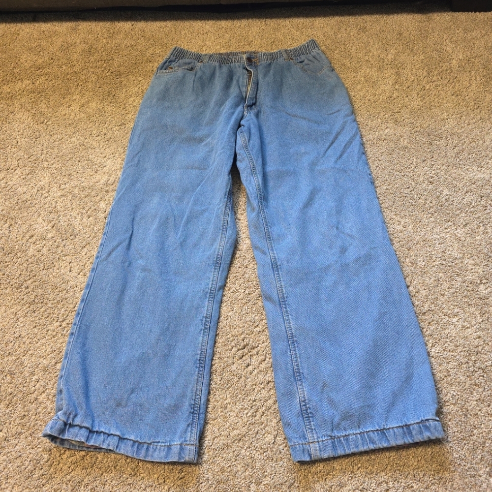 Haband's Ice House Men's Flannel Lined Slacks Jeans Size 38M Blue